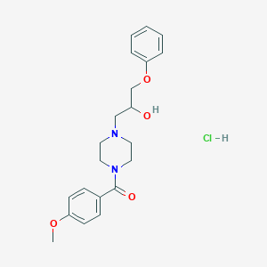 molecular formula C21H27ClN2O4 B5039120 [4-(2-Hydroxy-3-phenoxypropyl)piperazin-1-yl]-(4-methoxyphenyl)methanone;hydrochloride 