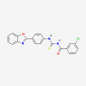 molecular formula C21H14ClN3O2S B5039182 N-{[4-(1,3-benzoxazol-2-yl)phenyl]carbamothioyl}-3-chlorobenzamide 