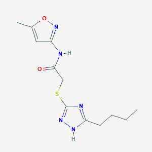 molecular formula C12H17N5O2S B5039193 2-[(5-butyl-4H-1,2,4-triazol-3-yl)thio]-N-(5-methyl-3-isoxazolyl)acetamide 