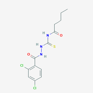molecular formula C13H15Cl2N3O2S B5039197 N-{[2-(2,4-dichlorobenzoyl)hydrazino]carbonothioyl}pentanamide 