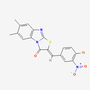 molecular formula C18H12BrN3O3S B5039275 2-(4-bromo-3-nitrobenzylidene)-6,7-dimethyl[1,3]thiazolo[3,2-a]benzimidazol-3(2H)-one 