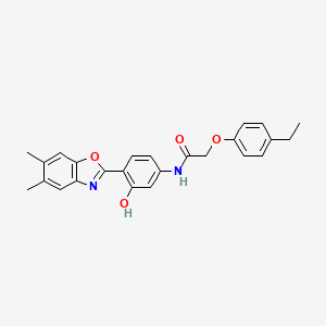 N-[4-(5,6-dimethyl-1,3-benzoxazol-2-yl)-3-hydroxyphenyl]-2-(4-ethylphenoxy)acetamide