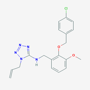 molecular formula C19H20ClN5O2 B503929 N-({2-[(4-CHLOROPHENYL)METHOXY]-3-METHOXYPHENYL}METHYL)-1-(PROP-2-EN-1-YL)-1,2,3,4-TETRAZOL-5-AMINE 