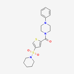 molecular formula C20H25N3O3S2 B5039317 (4-Phenylpiperazin-1-yl)-(4-piperidin-1-ylsulfonylthiophen-2-yl)methanone 