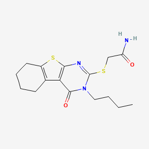 molecular formula C16H21N3O2S2 B5039366 2-[(3-Butyl-4-oxo-3,4,5,6,7,8-hexahydro[1]benzothieno[2,3-d]pyrimidin-2-yl)sulfanyl]acetamide 