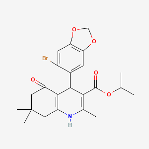 isopropyl 4-(6-bromo-1,3-benzodioxol-5-yl)-2,7,7-trimethyl-5-oxo-1,4,5,6,7,8-hexahydro-3-quinolinecarboxylate
