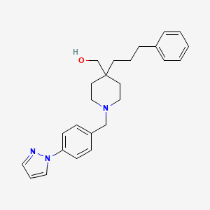 molecular formula C25H31N3O B5039378 {4-(3-phenylpropyl)-1-[4-(1H-pyrazol-1-yl)benzyl]-4-piperidinyl}methanol 