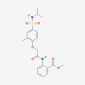 molecular formula C20H24N2O6S B5039412 METHYL 2-(2-{2-METHYL-4-[(PROPAN-2-YL)SULFAMOYL]PHENOXY}ACETAMIDO)BENZOATE 