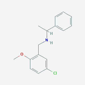 molecular formula C16H18ClNO B503942 N-(5-chloro-2-methoxybenzyl)-1-phenylethanamine 