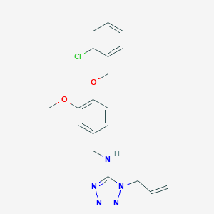 molecular formula C19H20ClN5O2 B503949 N-(1-allyl-1H-tetraazol-5-yl)-N-{4-[(2-chlorobenzyl)oxy]-3-methoxybenzyl}amine 