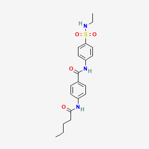 molecular formula C20H25N3O4S B5039586 N-[4-(ethylsulfamoyl)phenyl]-4-(pentanoylamino)benzamide 