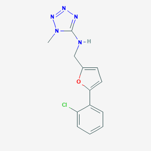 molecular formula C13H12ClN5O B503960 N-{[5-(2-chlorophenyl)-2-furyl]methyl}-N-(1-methyl-1H-tetraazol-5-yl)amine 