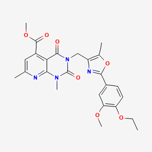 molecular formula C25H26N4O7 B5039618 METHYL 3-{[2-(4-ETHOXY-3-METHOXYPHENYL)-5-METHYL-1,3-OXAZOL-4-YL]METHYL}-1,7-DIMETHYL-2,4-DIOXO-1H,2H,3H,4H-PYRIDO[2,3-D]PYRIMIDINE-5-CARBOXYLATE 