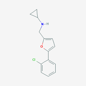 molecular formula C14H14ClNO B503972 N-{[5-(2-chlorophenyl)furan-2-yl]methyl}cyclopropanamine 