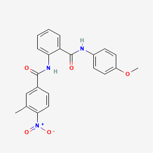 molecular formula C22H19N3O5 B5039723 N-{2-[(4-METHOXYANILINO)CARBONYL]PHENYL}-3-METHYL-4-NITROBENZAMIDE 