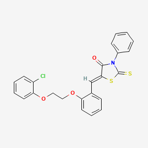 molecular formula C24H18ClNO3S2 B5039725 (5Z)-5-[[2-[2-(2-chlorophenoxy)ethoxy]phenyl]methylidene]-3-phenyl-2-sulfanylidene-1,3-thiazolidin-4-one 