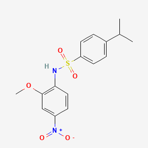 molecular formula C16H18N2O5S B5039814 N-(2-METHOXY-4-NITROPHENYL)-4-(PROPAN-2-YL)BENZENE-1-SULFONAMIDE 