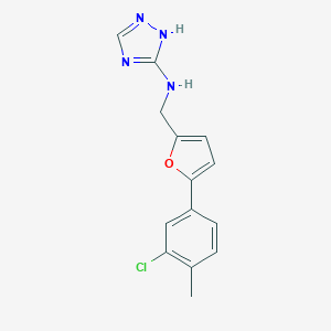 molecular formula C14H13ClN4O B503994 N-{[5-(3-chloro-4-methylphenyl)furan-2-yl]methyl}-1H-1,2,4-triazol-3-amine 