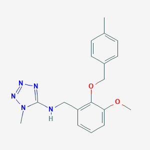 molecular formula C18H21N5O2 B504000 N-({3-METHOXY-2-[(4-METHYLPHENYL)METHOXY]PHENYL}METHYL)-1-METHYL-1,2,3,4-TETRAZOL-5-AMINE 
