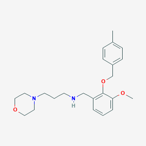 molecular formula C23H32N2O3 B504005 N-{3-methoxy-2-[(4-methylbenzyl)oxy]benzyl}-3-(morpholin-4-yl)propan-1-amine 
