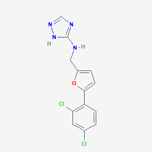 molecular formula C13H10Cl2N4O B504020 N-{[5-(2,4-dichlorophenyl)furan-2-yl]methyl}-1H-1,2,4-triazol-3-amine 