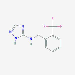 molecular formula C10H9F3N4 B504027 N-[2-(trifluoromethyl)benzyl]-1H-1,2,4-triazol-3-amine 