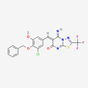 molecular formula C21H14ClF3N4O3S B5040390 (6Z)-6-[4-(benzyloxy)-3-chloro-5-methoxybenzylidene]-5-imino-2-(trifluoromethyl)-5,6-dihydro-7H-[1,3,4]thiadiazolo[3,2-a]pyrimidin-7-one 