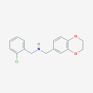 molecular formula C16H16ClNO2 B504055 N-(2-chlorobenzyl)-N-(2,3-dihydro-1,4-benzodioxin-6-ylmethyl)amine 