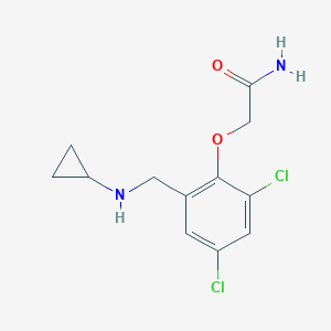 molecular formula C12H14Cl2N2O2 B504056 2-{2,4-Dichloro-6-[(cyclopropylamino)methyl]phenoxy}acetamide 