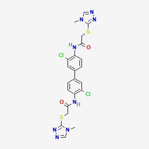 molecular formula C22H20Cl2N8O2S2 B5040567 N-(3,3'-DICHLORO-4'-{2-[(4-METHYL-1,2,4-TRIAZOL-3-YL)SULFANYL]ACETAMIDO}-[1,1'-BIPHENYL]-4-YL)-2-[(4-METHYL-1,2,4-TRIAZOL-3-YL)SULFANYL]ACETAMIDE 