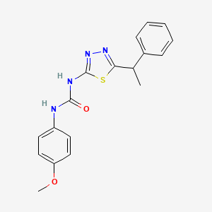 molecular formula C18H18N4O2S B5040681 N-(4-methoxyphenyl)-N'-[5-(1-phenylethyl)-1,3,4-thiadiazol-2-yl]urea 