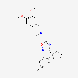 molecular formula C25H31N3O3 B5040843 (3,4-dimethoxybenzyl)methyl({3-[1-(4-methylphenyl)cyclopentyl]-1,2,4-oxadiazol-5-yl}methyl)amine 