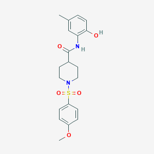 molecular formula C20H24N2O5S B5040919 N-(2-hydroxy-5-methylphenyl)-1-(4-methoxyphenyl)sulfonylpiperidine-4-carboxamide 