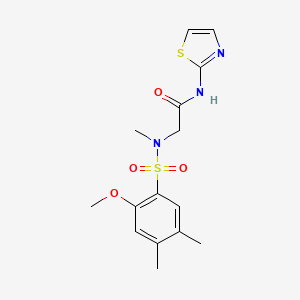 molecular formula C15H19N3O4S2 B5040977 2-[(2-methoxy-4,5-dimethylphenyl)sulfonyl-methylamino]-N-(1,3-thiazol-2-yl)acetamide 
