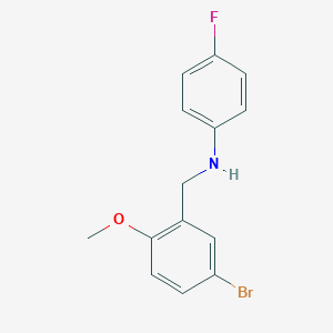 molecular formula C14H13BrFNO B504112 N-(5-bromo-2-methoxybenzyl)-4-fluoroaniline 