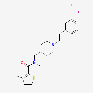 molecular formula C22H27F3N2OS B5041302 N,3-dimethyl-N-[(1-{2-[3-(trifluoromethyl)phenyl]ethyl}-4-piperidinyl)methyl]-2-thiophenecarboxamide 