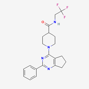 molecular formula C21H23F3N4O B5041308 1-(2-phenyl-6,7-dihydro-5H-cyclopenta[d]pyrimidin-4-yl)-N-(2,2,2-trifluoroethyl)-4-piperidinecarboxamide 