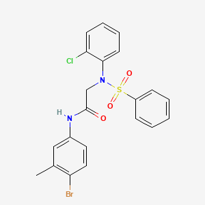 molecular formula C21H18BrClN2O3S B5041356 N~1~-(4-bromo-3-methylphenyl)-N~2~-(2-chlorophenyl)-N~2~-(phenylsulfonyl)glycinamide 