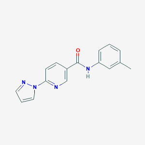 molecular formula C16H14N4O B504142 N-(3-methylphenyl)-6-(1H-pyrazol-1-yl)nicotinamide 