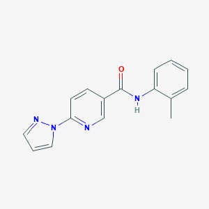 molecular formula C16H14N4O B504148 N-(2-methylphenyl)-6-(1H-pyrazol-1-yl)nicotinamide 