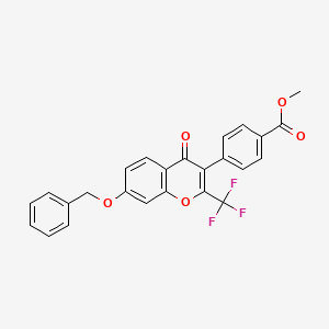 molecular formula C25H17F3O5 B5041541 methyl 4-[7-(benzyloxy)-4-oxo-2-(trifluoromethyl)-4H-chromen-3-yl]benzoate 