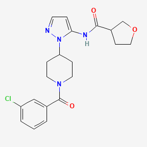 molecular formula C20H23ClN4O3 B5041601 N-{1-[1-(3-chlorobenzoyl)-4-piperidinyl]-1H-pyrazol-5-yl}tetrahydro-3-furancarboxamide 