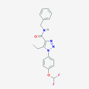 molecular formula C19H18F2N4O2 B504200 N-benzyl-1-[4-(difluoromethoxy)phenyl]-5-ethyl-1H-1,2,3-triazole-4-carboxamide 