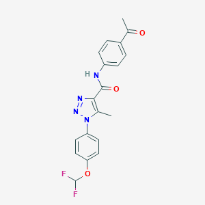 molecular formula C19H16F2N4O3 B504255 N-(4-acetylphenyl)-1-[4-(difluoromethoxy)phenyl]-5-methyl-1H-1,2,3-triazole-4-carboxamide 