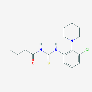 molecular formula C16H22ClN3OS B504310 N-butyryl-N'-[3-chloro-2-(1-piperidinyl)phenyl]thiourea 