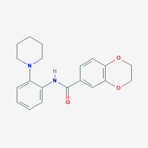 molecular formula C20H22N2O3 B504339 N-(2-piperidin-1-ylphenyl)-2,3-dihydro-1,4-benzodioxine-6-carboxamide 