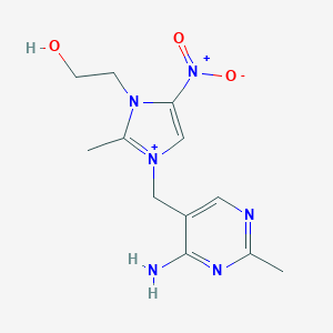 molecular formula C12H17N6O3+ B050435 1-((4-Amino-2-methyl-5-pyrimidinyl)methyl)-3-(2-hydroxyethyl)-2-methyl-4-nitroimidazolium CAS No. 111607-65-9