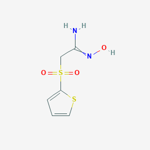 molecular formula C6H8N2O3S2 B050441 N'-hydroxy-2-thiophen-2-ylsulfonylethanimidamide CAS No. 175201-96-4
