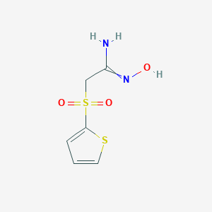 molecular formula C₆H₈N₂O₃S₂ B050441 N'-hydroxy-2-thiophen-2-ylsulfonylethanimidamide CAS No. 175201-96-4