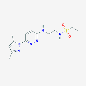 molecular formula C13H20N6O2S B504410 N-(2-((6-(3,5-dimethyl-1H-pyrazol-1-yl)pyridazin-3-yl)amino)ethyl)ethanesulfonamide 